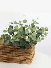 10PCS/30PCS/50PCS 人造植物桉树叶，新娘手捧花材料，情人节礼物装饰，塑料花盆栽配件，家居装饰，户外花园，窗台，浴室装饰，情人节礼物新年，生日派对装饰材料，情人节，礼物 - 綠色 - 查看 6