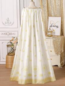 Vestido con cinta de contraste en la cintura - Blanco - Ver 2