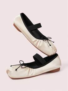 CUCCOO DOLLMOD Women's Apricot Casual Elastic Drawstring Flat Loafers - Apricot - View 9