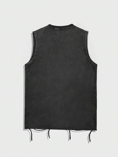 Grunge Punk Camiseta de tirantes casual para hombre, simple y de moda, adecuada para uso diario