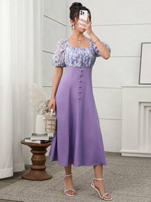 Modelyn Vestido casual, simple y de moda para uso diario de mujer - Morado - Ver 2