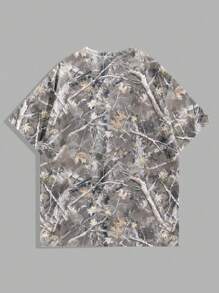 Manfinity EMRG Men's Loose Fit Dead Branch Camouflage Print T-Shirt, Casual And Fashionable For Everyday Wear