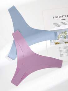 15pcs Women's Seamless Simple Low-Rise Sexy Thongs - Multicolor - View 4