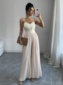 Lyxana 女士新款时尚褶皱连体裤，春夏