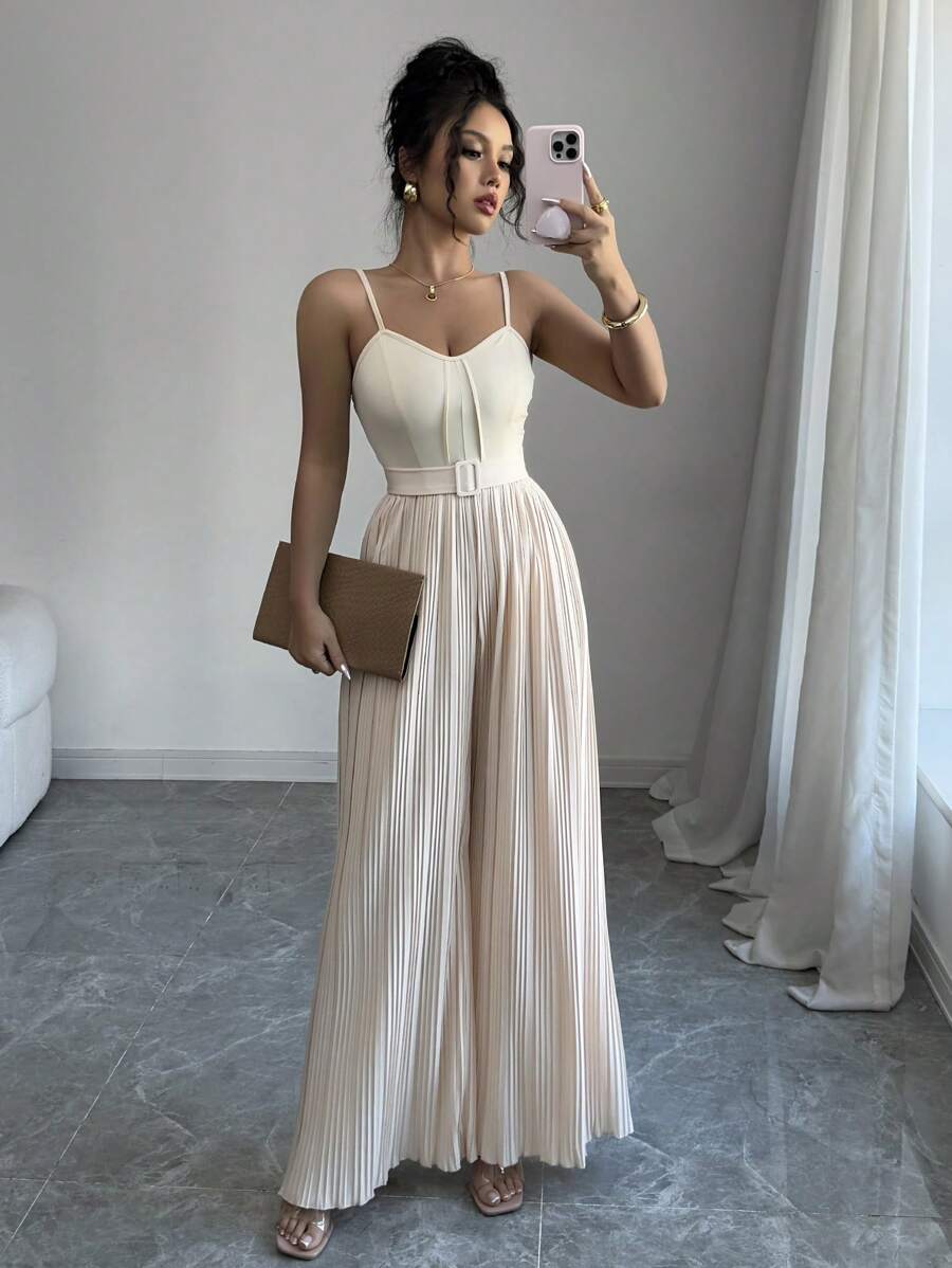 Lyxana 女士新款时尚褶皱连体裤，春夏