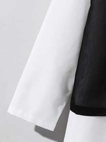 SHEIN Leap Crew Tween Boy Contrast Tape Vest & Split Hem Robe