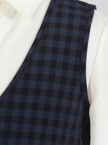 SHEIN Tween Boy Gentleman's 3-Piece Set: Vest + Pants + No Shirt No Tie Formal Outfit, Suitable For Birthday Party, Event, Wedding, Christening, Anniversary