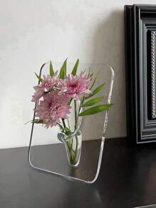 SHEIN 1pc A Creative Artistic Picture Frame Vase - Clear - View 1