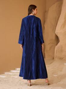 Al Najma Vestido elegante y digno de mujer con bordado de perlas hecho a mano y tela fruncida, kaftan y jalabiya, vestidos de noche de lujo para mujer, modesto