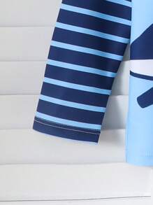 男童长袖圆领简约时尚休闲日常泳衣