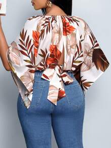 SOLERSUN Große Größen Damen Urlaub Lässig Rundhals Loose Muster Rückenträger Shirt Strandurlaub Strandurlaub