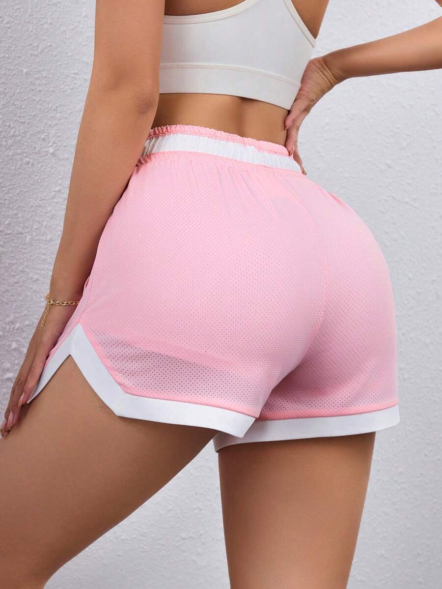 Gameset SHEIN Sport Contrast Color Patchwork Drawstring Waist Casual Sport Shorts Sweater Shorts - Multicolor - View 1