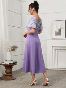 Modelyn Vestido casual, simple y de moda para uso diario de mujer - Morado - Ver 3