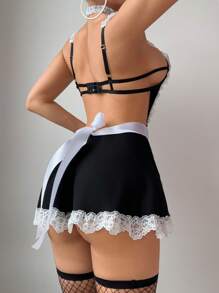 Fantasy Costume 3pcs Women's Butterfly Lingerie Set (Non-Wired Bra/Garter/Neck Ring)