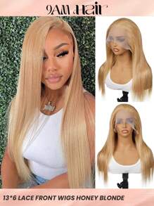 Honey Blonde #27 13X6 Lace Front Wig Sliky Straight Human Hair 150% Density Transparent Lace Frontal Human Hair Wig For Women Halloween Costumes - S27 - View 1