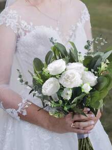 10PCS/30PCS/50PCS 人造植物桉树叶，新娘手捧花材料，情人节礼物装饰，塑料花盆栽配件，家居装饰，户外花园，窗台，浴室装饰，情人节礼物新年，生日派对装饰材料，情人节，礼物 - 綠色 - 查看 7