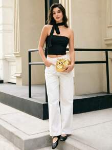 Metallic Litchi Embossed Ruched Bag