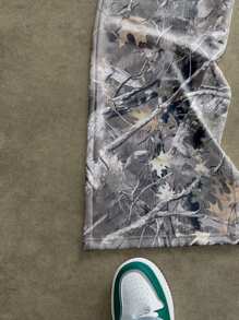 Manfinity Roghcode Men's Tree Branch Print Drawstring Waist Loose Casual Sweatpants, Baggy Pants, For Rave - Multicolor - View 2