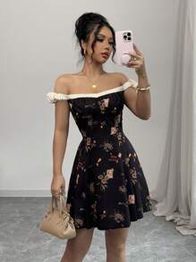 Chiquease Vestido corto de mujer, diseño sencillo de moda, informal y de uso diario