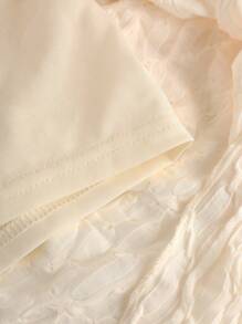 Girlism Teen Girls Apricot Jacquard Knit Textured Camisole With Ruffle Hem A-Line Cake Skirt Shorts 2 Pieces Set, Spring & Summer - Apricot - View 9