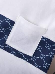 Set de 2 piezas para niños pequeños: Camiseta de cuello redondo y shorts estampados, perfecto para vacaciones, viajes, relajarse, tomar el sol en verano