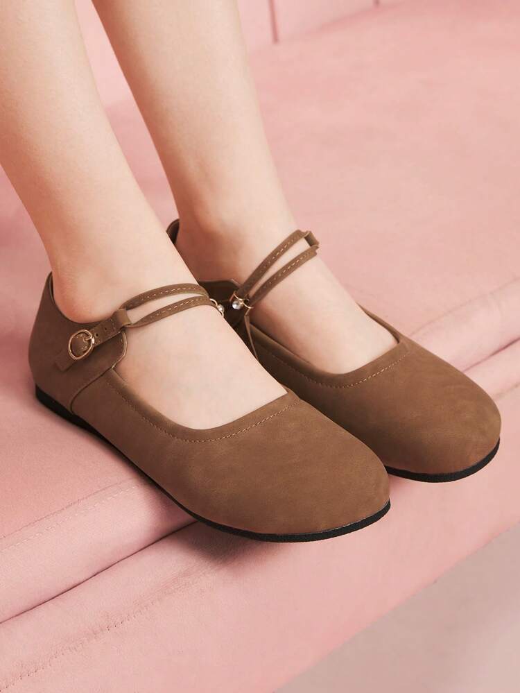 CUCCOO DOLLMOD Round Toe Vintage Matte Finish Mary Jane Casual Comfort Flat Strap Slip-On Loafers For Women Spring Shoes Spring Break Easter