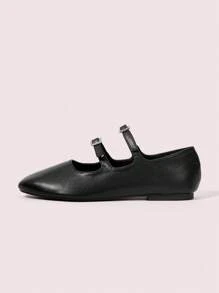 CUCCOO DOLLMOD Women's Round Toe Retro Sweet Cute Flats, Good For Spring & Summer Casual Outfits - Black - View 6