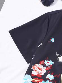 青少年男孩花卉印花休闲装 - 短袖上衣和短裤套装 - 彩色 - 查看 4