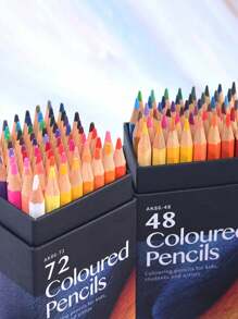 1 件高端盒装彩色铅笔套装，包括 12/18/24/36/48/72 色，油性艺术绘画书写用品返校 - 彩色 - 查看 9
