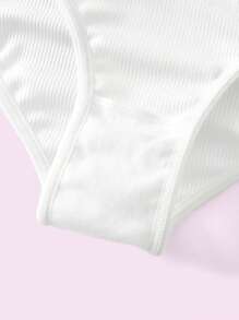 2pcs/Set Big Girls Casual Ruched Hem Bralette And Panty Set - Apricot - View 5