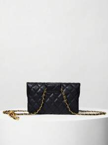 全新时尚百搭潮流菱形刺绣可拆卸链条迷你多功能腰包/单肩包