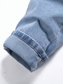 Manfinity EZcore Men's Casual Washed Ripped Slim Jeans - Light Wash - View 8