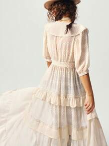 Bohemela Boho-Stil Kleid mit Rüschensaum für Frauen - Weiss - Übersicht 7