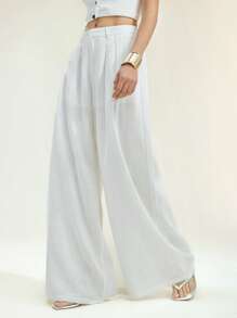 Arave Women's Business , Casual &Vacation Solid Color Linen Wide Leg Pants For & Pants, Outfits For Women,Vacation Outfits Woman Fall Women Clothes Fall Outfits Women Fall Autumn Clothes