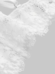 ROMWE Kawaii Plus Size Sweetheart Contrast Lace Underwire Lingerie Bra - Multicolor - View 3