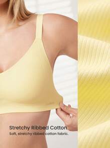 LUVLETTE Dream Curve 2ndSkin Full Coverage Wireless Seamless Breathable Side Support Lounge Sports Workout Lingerie As Outerwear Bra Butter Yellow Sticky SizeFreedom Baisc Bra No Show Underwear