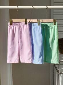 SHEIN Pantalon décontracté à taille élastique rayé pour bébés filles, tenue de tous les jours