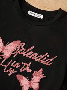 Nowe proste modne, swobodne, krótkie spodnie z nadrukiem motyli, dwuczęściowe, domowe ubrania dla dziewczynek