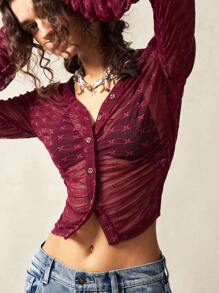 Bohemela Boho Solid Color Knitted Long Sleeve Slim Fit Top For Women