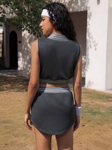Tropiluxe 2025 New Women's Casual Skort Sports Sleeveless Two-Piece Suit Sportwear For Daily Wear