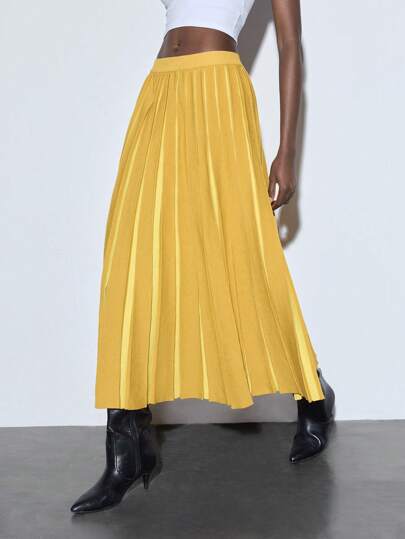 Maija 1 件女士休闲针织半身裙，简约风格，适合日常穿着、节日