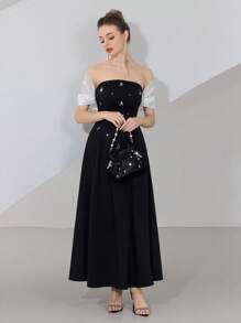 Modelyn Vestido largo de mujer, moda simple y casual para uso diario - Negro - Ver 4