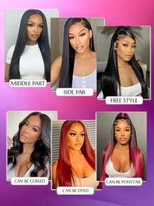 TrueHD 高清蕾絲直筒前蕾絲假髮180%密度16-20寸人類假髮