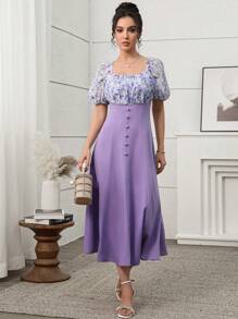 Modelyn Vestido casual, simple y de moda para uso diario de mujer - Morado - Ver 4