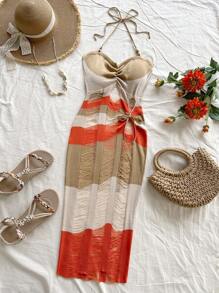 Soleia Women Knitted Sweater Dress, Casual & Stylish For Everyday Wear - Multicolor - View 6