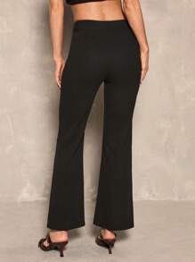 Glamine Women Simple Solid Color Casual Pants, Fashionable For Daily Wear - Black - View 2