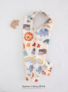 Cozy Pixies Baby Boy Floral Graphic Bib Jumpsuit And Pants Casual Versatile Set