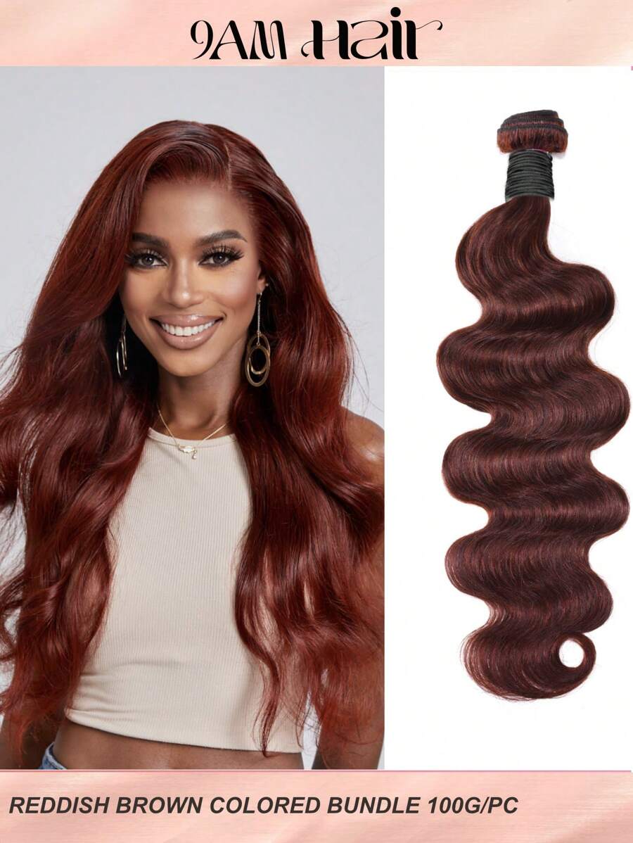 Reddish Brown Body Wave 1Pc 100% Remy Human Hair Bundle 1 Bundle 33B Color - S33 - View 1