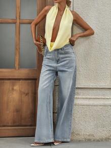 INAWLY Women's Fashion Sexy Swing Neck Halter Top