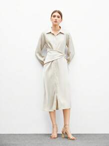 CUCCOO BIZCHIC 女式黑色 PU 皮革方头高跟凉鞋 - 金色 - 查看 10